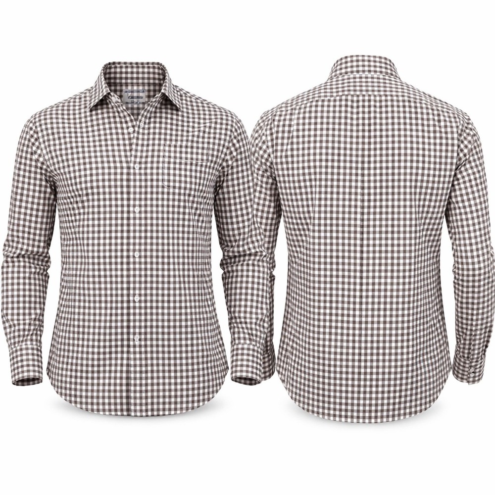 Stenströms Shirt Mens 17x43‎ Gingham Fitted Body Twofold Super Cotton Spread